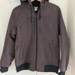 Duluth Women's Heavy Duty Purple Cargo Jacket Sz XS Full Zip Fleece Lined Hooded